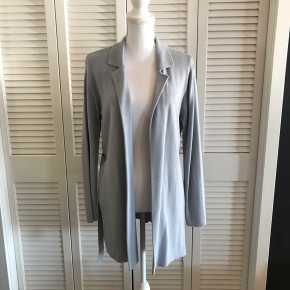 Massimo from Target Belted Sweater Cardigan Jacket Ice Blue Women’s Size Large - Picture 3 of 6